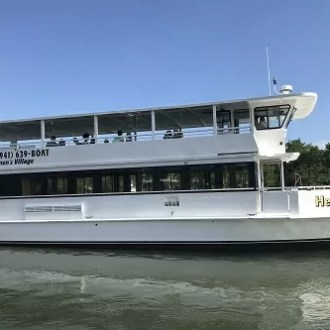 a small boat in a large body of water