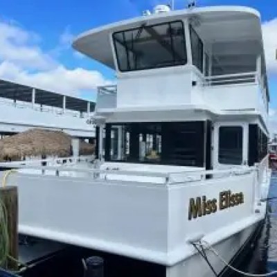 a large ship in the background